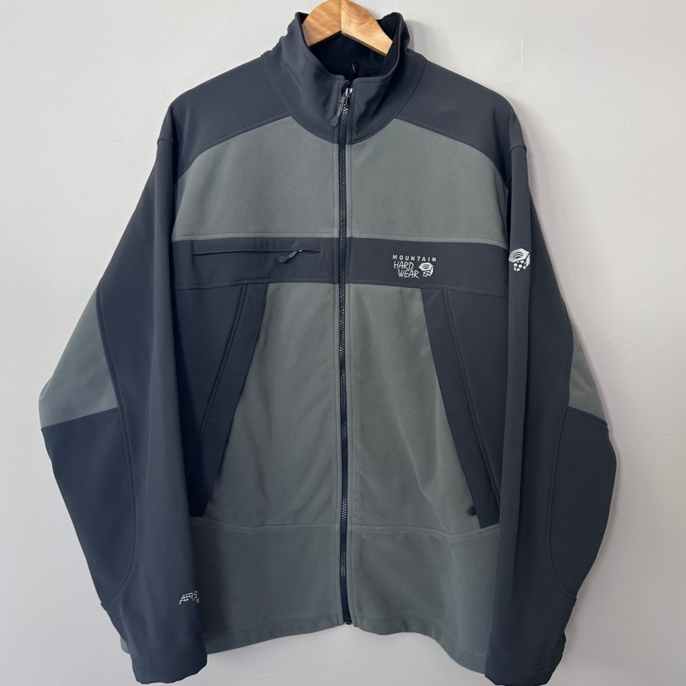 Mountain Hardwear AirShield Elite Jacket Mens XXL Gray Fleece Softshell Hiking